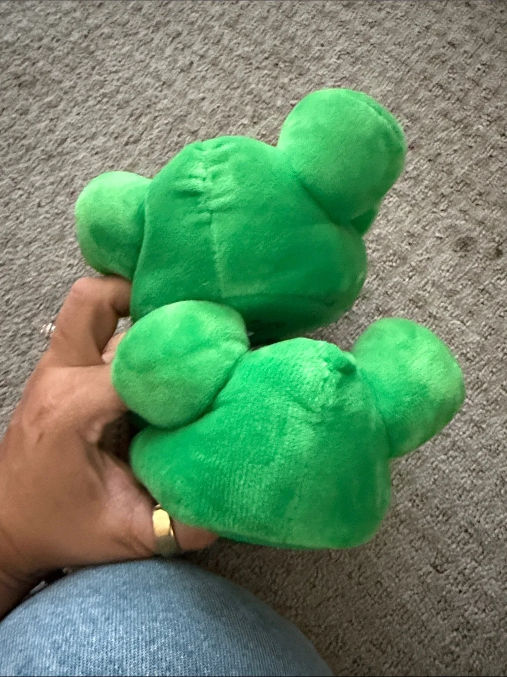 wonder nation Green Dinosaur Plush Kids Slippers with Blue & Yellow Accents
